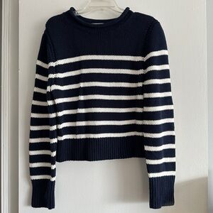 J. Crew Navy and White Striped Sweater